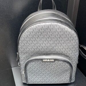 Brand new Michael Kors Black and Gray Logo Backpack